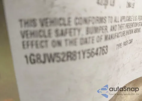 2001 Saturn L300 z USA, uszkodzony, nr VIN 1G8JW52R81Y564763